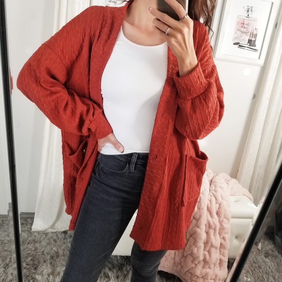 Long Fall Cardigan Cozy Cable Knit Sweater Button Down Cardi Pockets - Picture 5 of 9